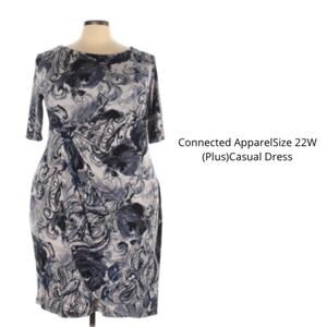 CONNECTED APPAREL black gray dress Plus Size 22W
